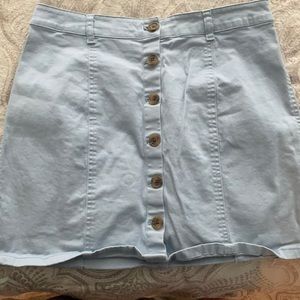 Forever 21 light blue button down skirt